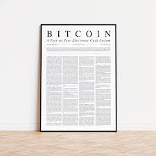 Amazon.com: HHLINXI 比特幣白皮書加密貨幣印刷比特幣海報加密禮物創意比特幣牆面裝飾加密牆面藝術比特幣海報辦公室家居裝飾品無框架
