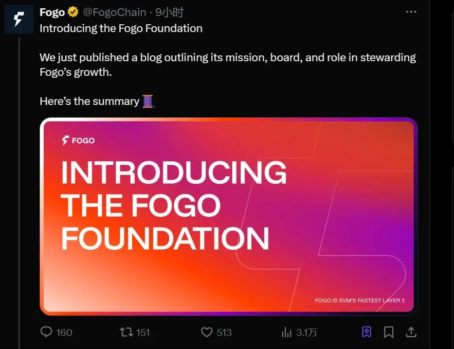 Fogo基金会成立或预示即将启动TGE