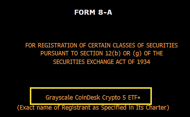 灰度数字大盘基金（GDLC）将于9月19日启动交易，覆盖BTC、ETH等五种加密资产